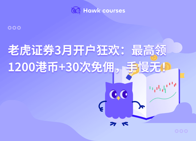 老虎证券3月开户狂欢：最高领1200港币+30次免佣，手慢无！